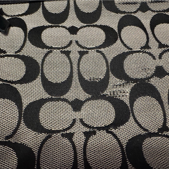 Coach Signature Monogram Handbag in Grey Black Canvas with Shoulder Strap - Picture 11 of 11
